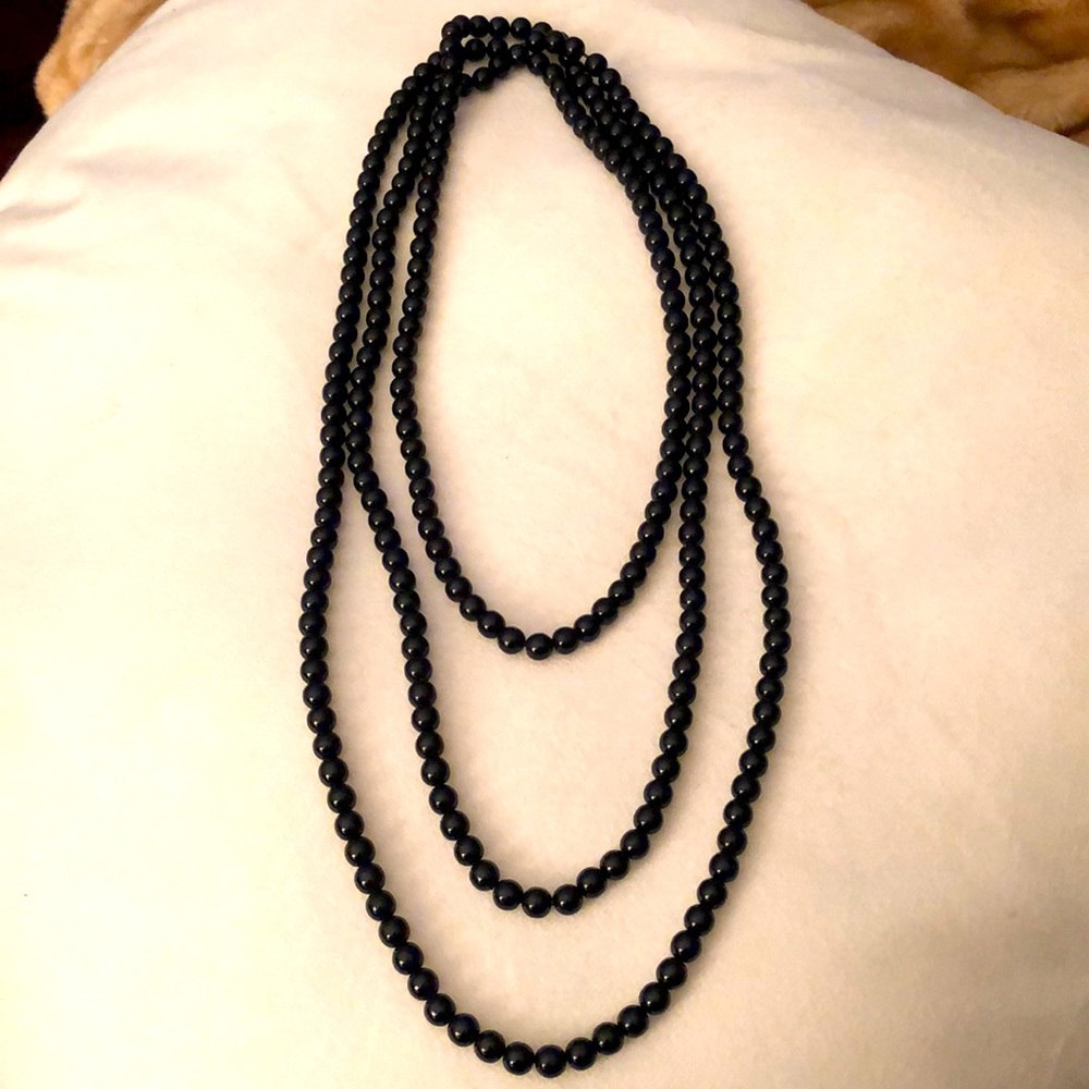 Black bead necklace.